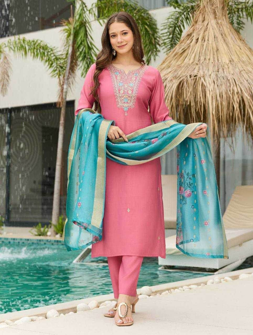 Viscose Designer Embroidered Kurti - MYLUXURY LANE ENTERPRISE